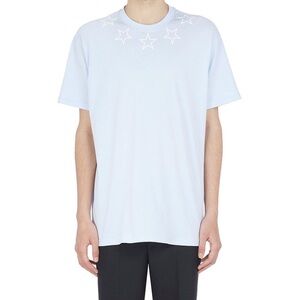 Givenchy Multi Star Printed T-Shirt in Light Blue, Men’s Medium